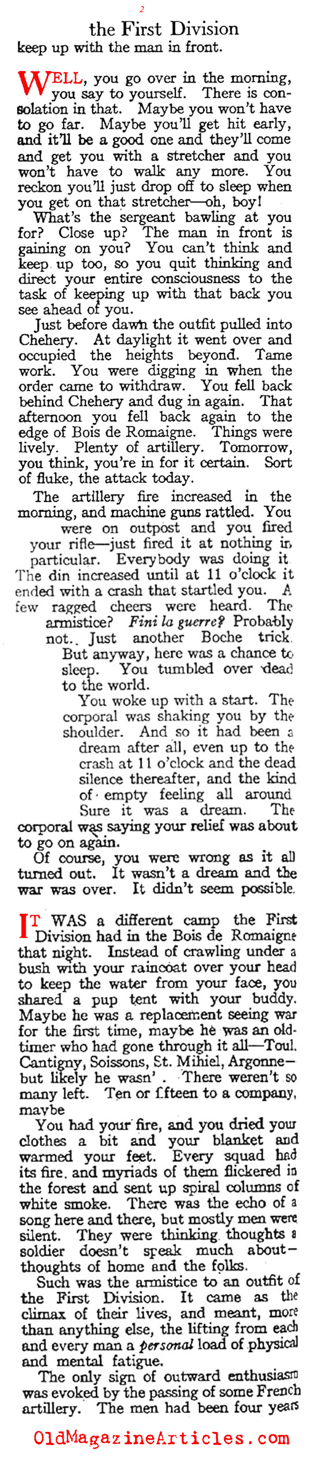 11/11 with the U.S. First Division (American Legion Weekly, 1919)